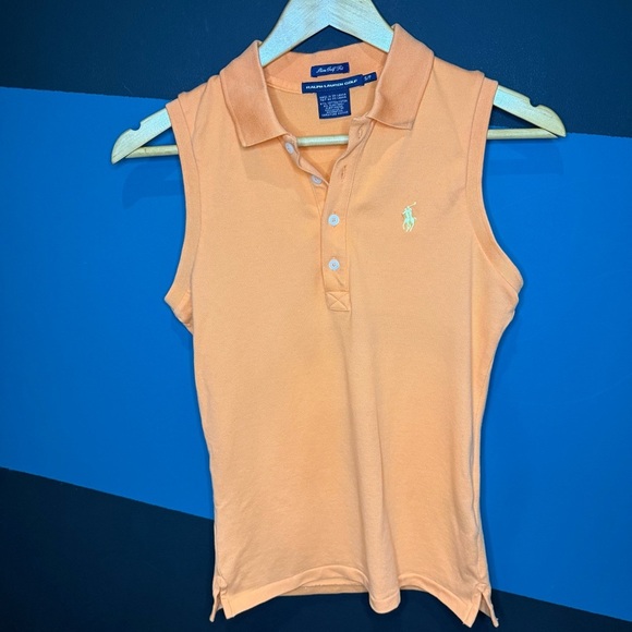 Ralph Lauren Orange Sleeveless Polo Tank Top - Picture 1 of 8